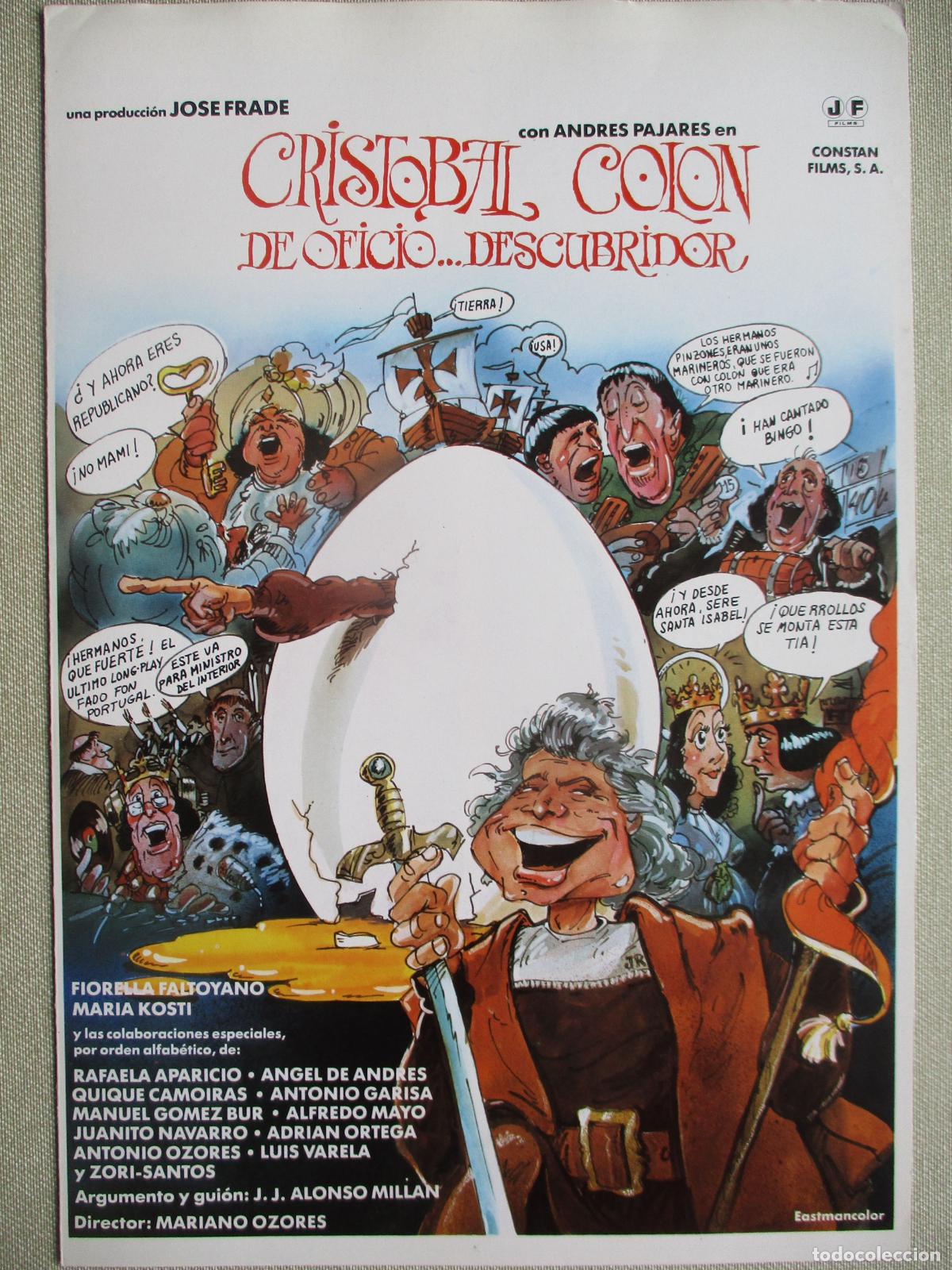 Cine: CRISTOBAL COLON DE OFICIO DESCUBRIDOR. GUIA ORIGINAL ESTRENO. PEDIDO MINIMO EN GUIAS 10 EUROS.