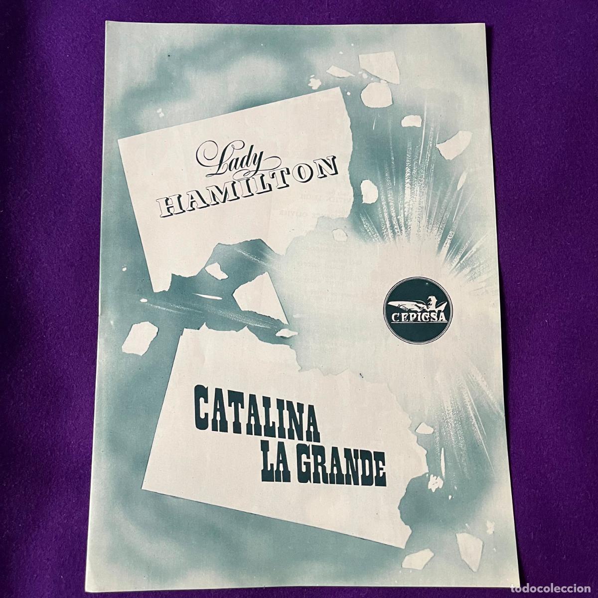 Cine: GUIA ORIGINAL PELICULA CATALINA LA GRANDE. LADY HAMILTON. CEPICSA. PROGRAMA PRESS BOOK. CINE.