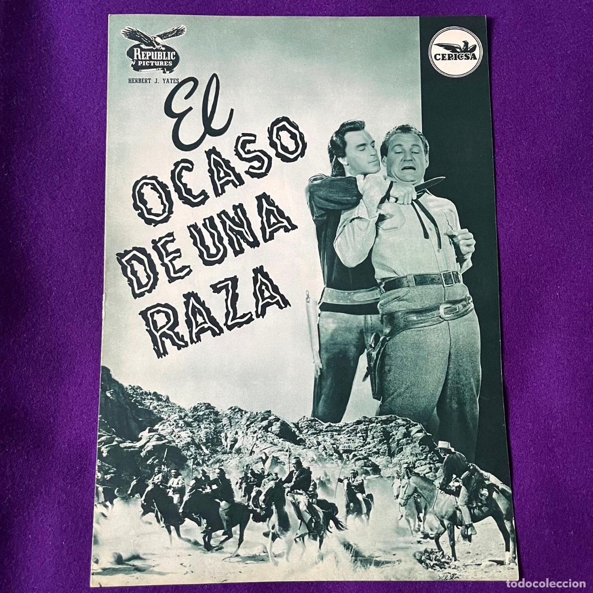 Cine: GUIA ORIGINAL PELICULA EL OCASO DE UNA RAZA. CEPICSA. PROGRAMA PRESS BOOK. CINE.