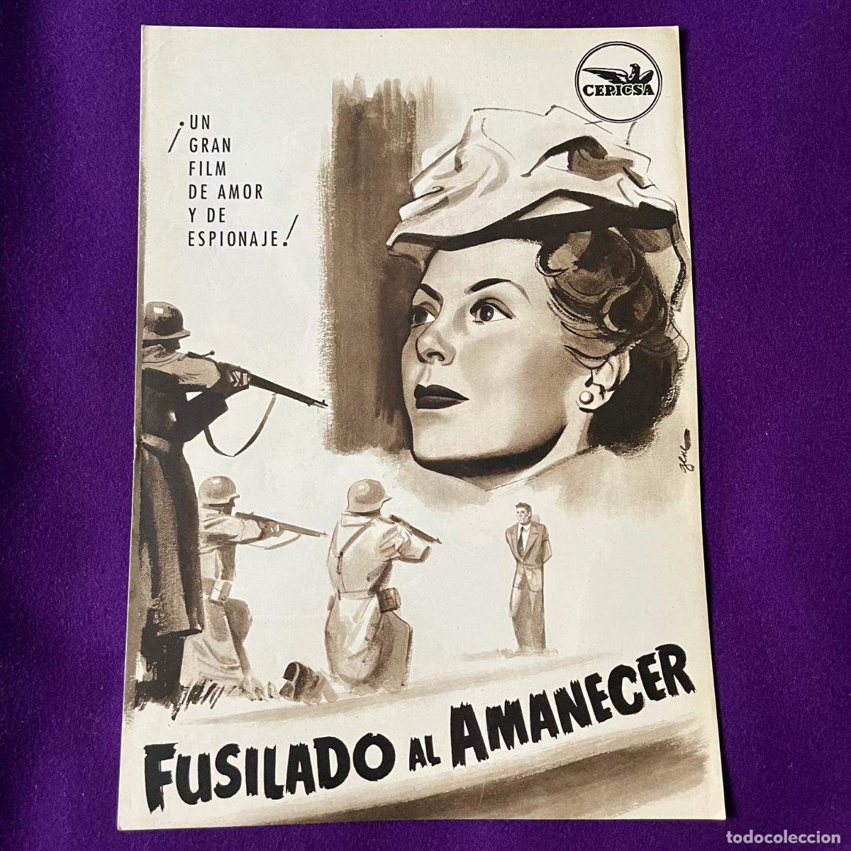 Cine: GUIA ORIGINAL PELICULA FUSILADO AL AMANECER. CEPICSA. PROGRAMA PRESS BOOK. CINE.