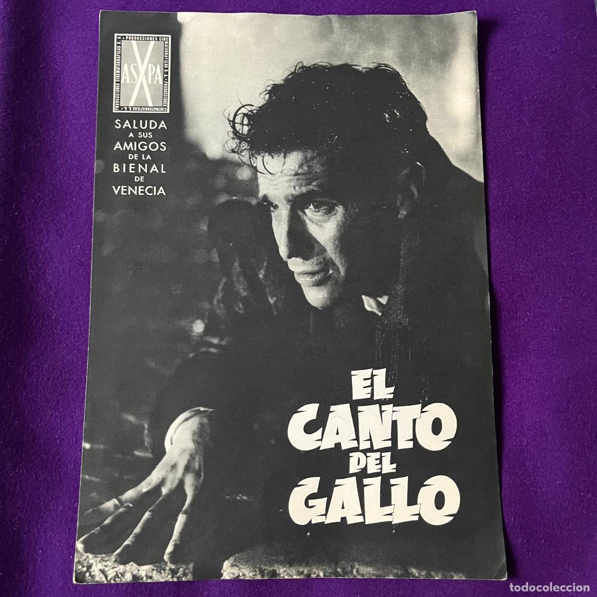 Cinema: GUIA ORIGINAL PELICULA EL CANTO DEL GALLO. ASXPA. PROGRAMA PRESS BOOK. CINE.