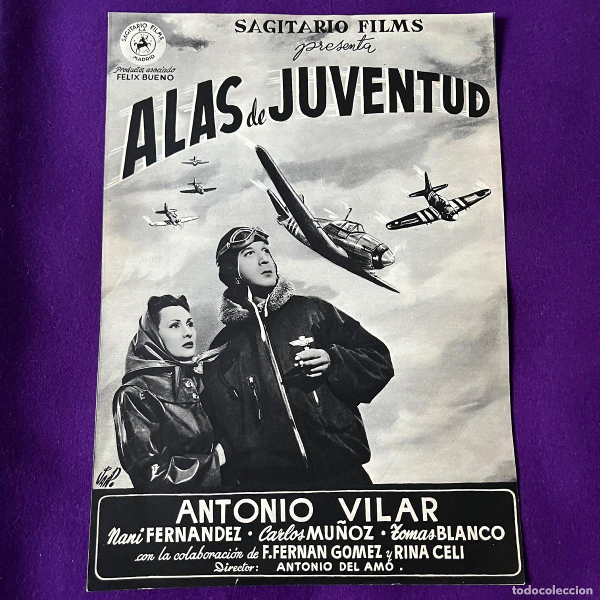 Cine: GUIA ORIGINAL PELICULA ALAS DE JUVENTUD. SAGITARIO FILMS. PROGRAMA PRESS BOOK. CINE.