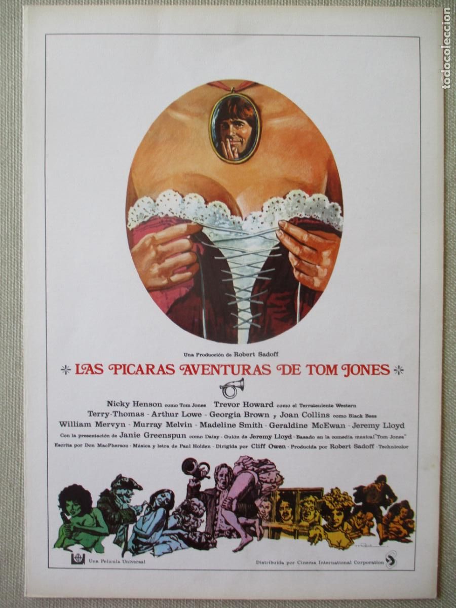 Cine: LAS PICARAS AVENTURAS DE TOM JONES. GUIA ORIGINAL ESTRENO. PEDIDO MINIMO EN GUIAS 10 EUROS.