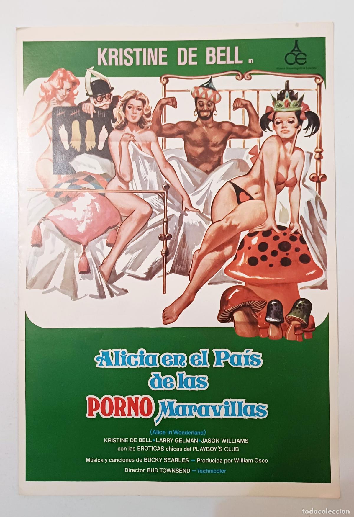 Cinema: ANTIGUO AFICHE GUIA FOLLETO PROMOCIONAL CINE PELICULA ALICIA EN EL PAIS PORNO MARAVILLAS CARTEL