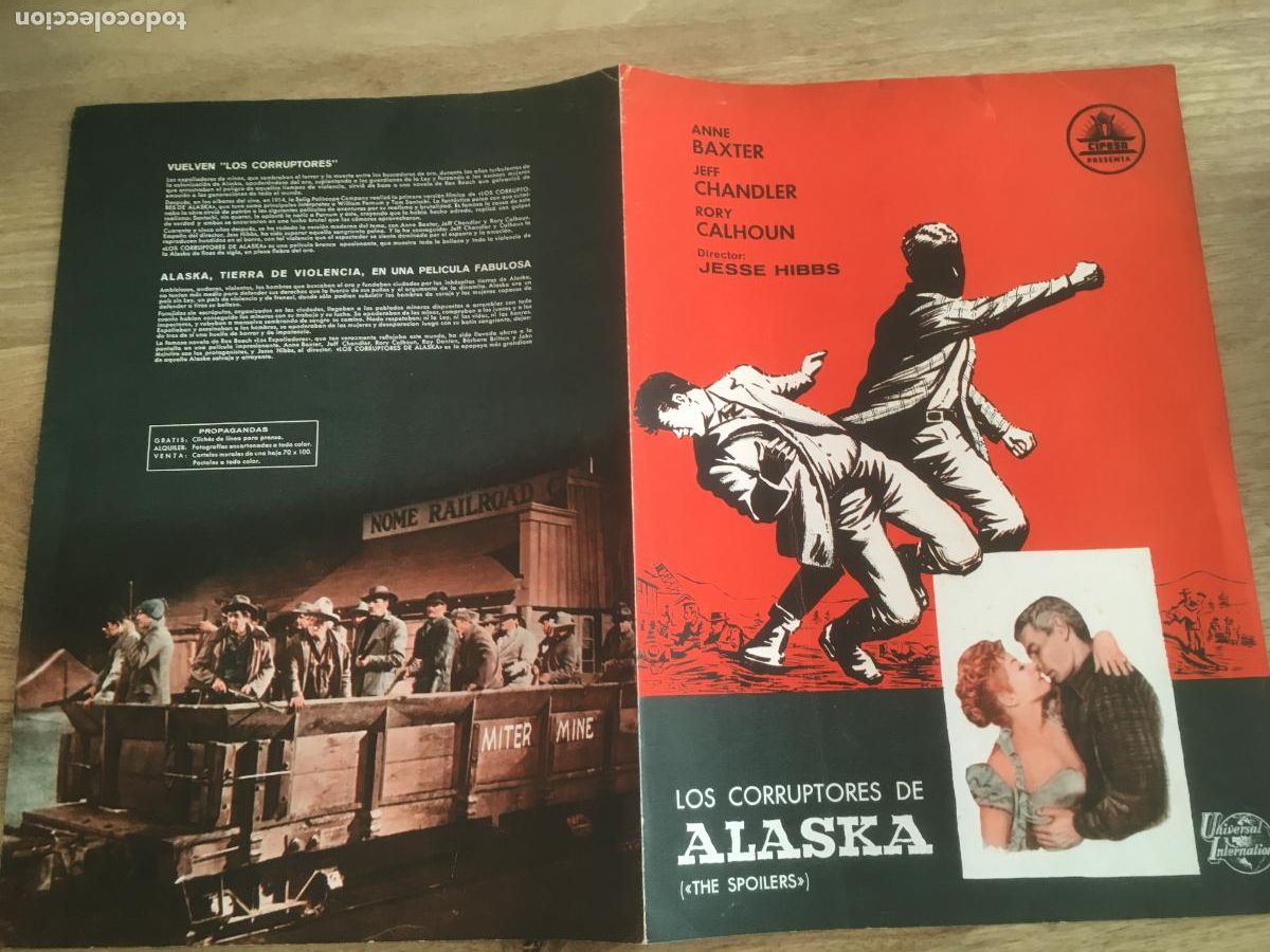 Cine: los corruptores de alaska guia publicitaria original estreno perfecto estado