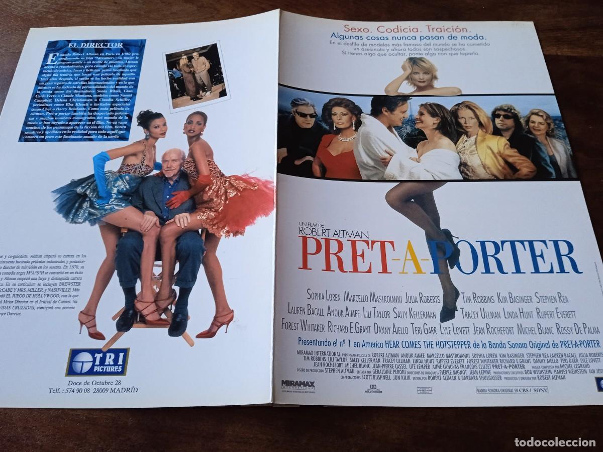 Cine: PRET-A-PORTER - SOPHIA LOREN, JULIA ROBERTS, ROBERT ALTMAN - GUIA ORIGINAL TRIPICTURES 1994