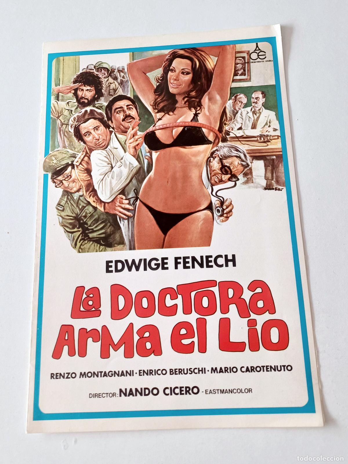 Cine: ANTIGUO AFICHE GUIA PROMOCIONAL FOLLETO PROMOCIONAL CINE PELICULA LA DOCTORA ARMA EL LIO CARTEL