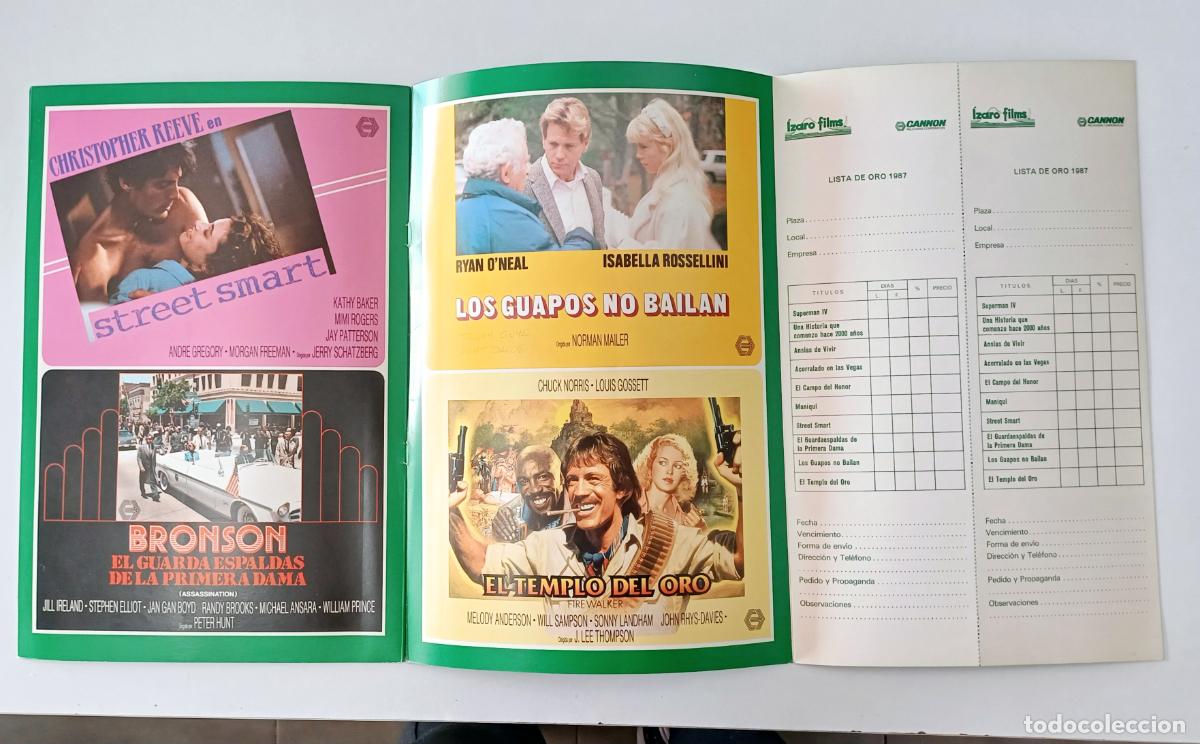 Cinema: CUADERNO LISTA DE ORO MATERIAL IZARO FILMS 1987 FOLLETO PROMOCIONAL CINE PELICULA CARTEL