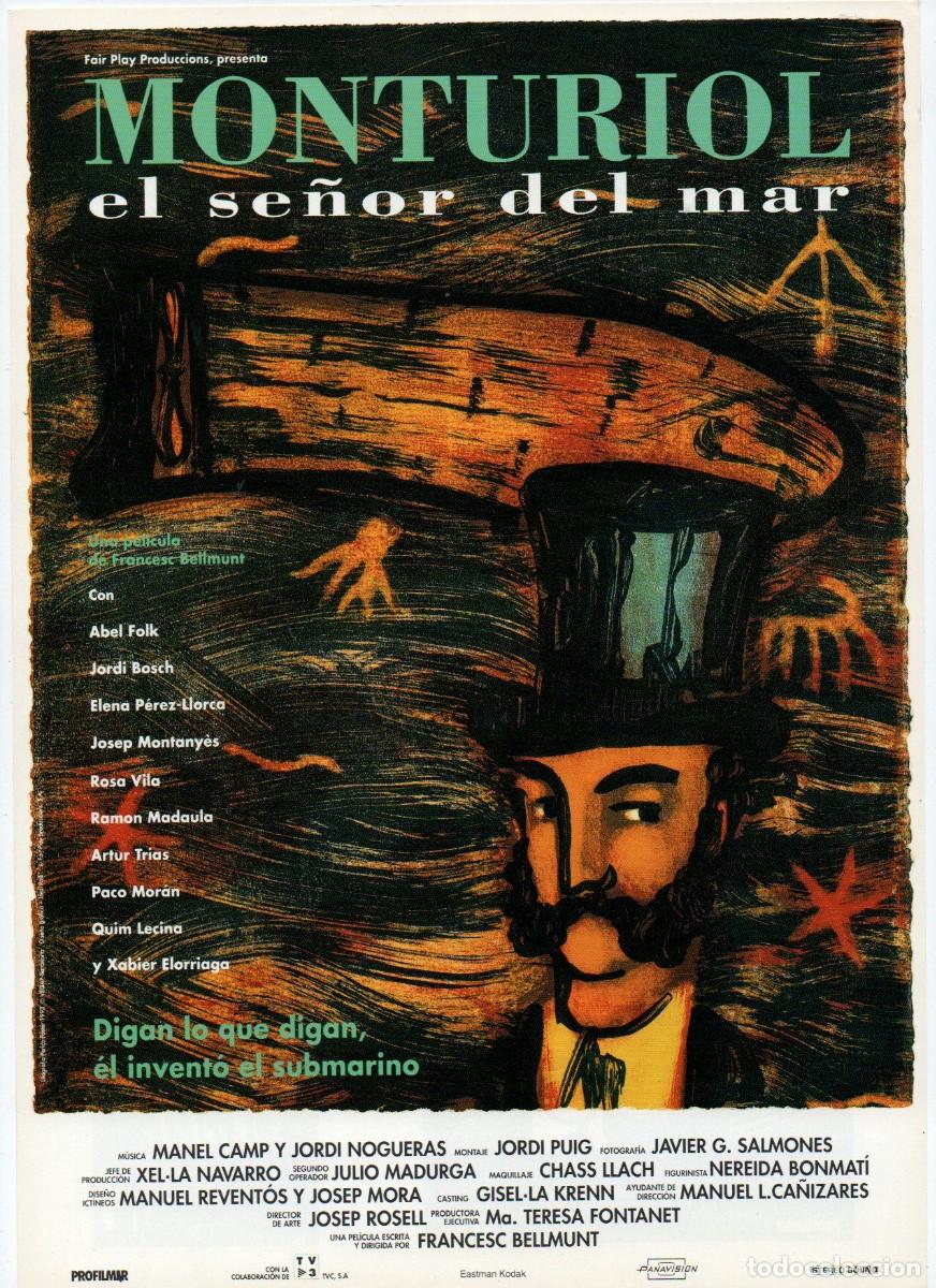 Cinema: GUIA ORIGINAL SENCILLA, MONTURIOL EL SE&Ntilde;OR DEL MAR. FRANCESC BELLMUNT. PROFILMAR. 21 X 29,8 CM.