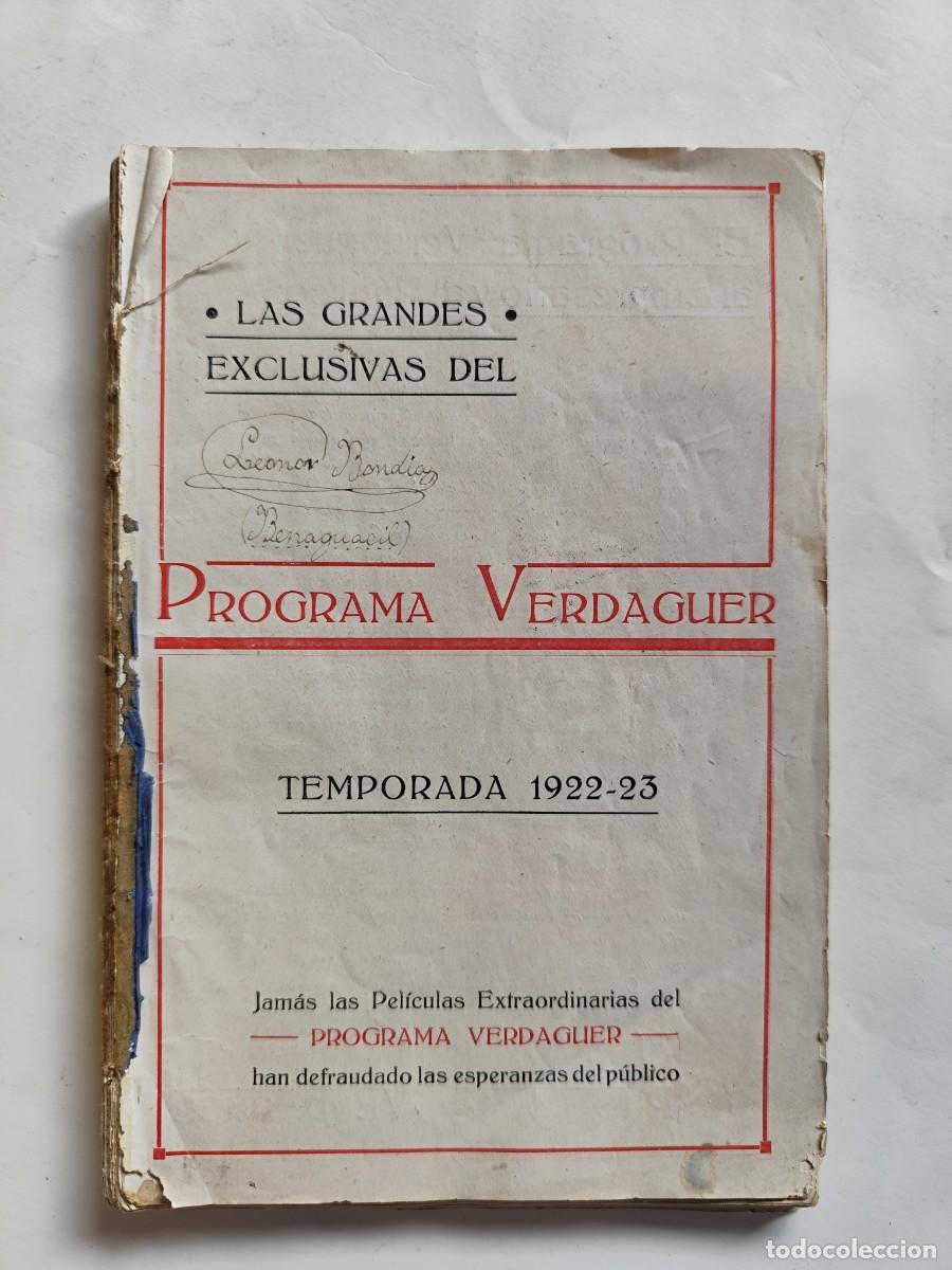 Cinema: PROGRAMA VERDAGUER, CATALOGO, GU&Iacute;A DE PEL&Iacute;CULAS, ACTRICES, SERIES. A&Ntilde;O 1922-23