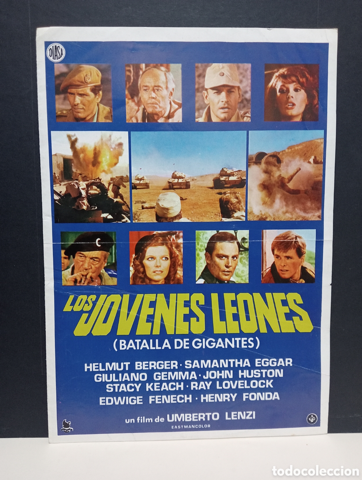 Cine: LOS JOVENES LEONES - BATALLA DE GIGANTES. FILM DE UMBERTO LENZI. GU&Iacute;A DOBLE PUBLICITARIA ORIGINAL