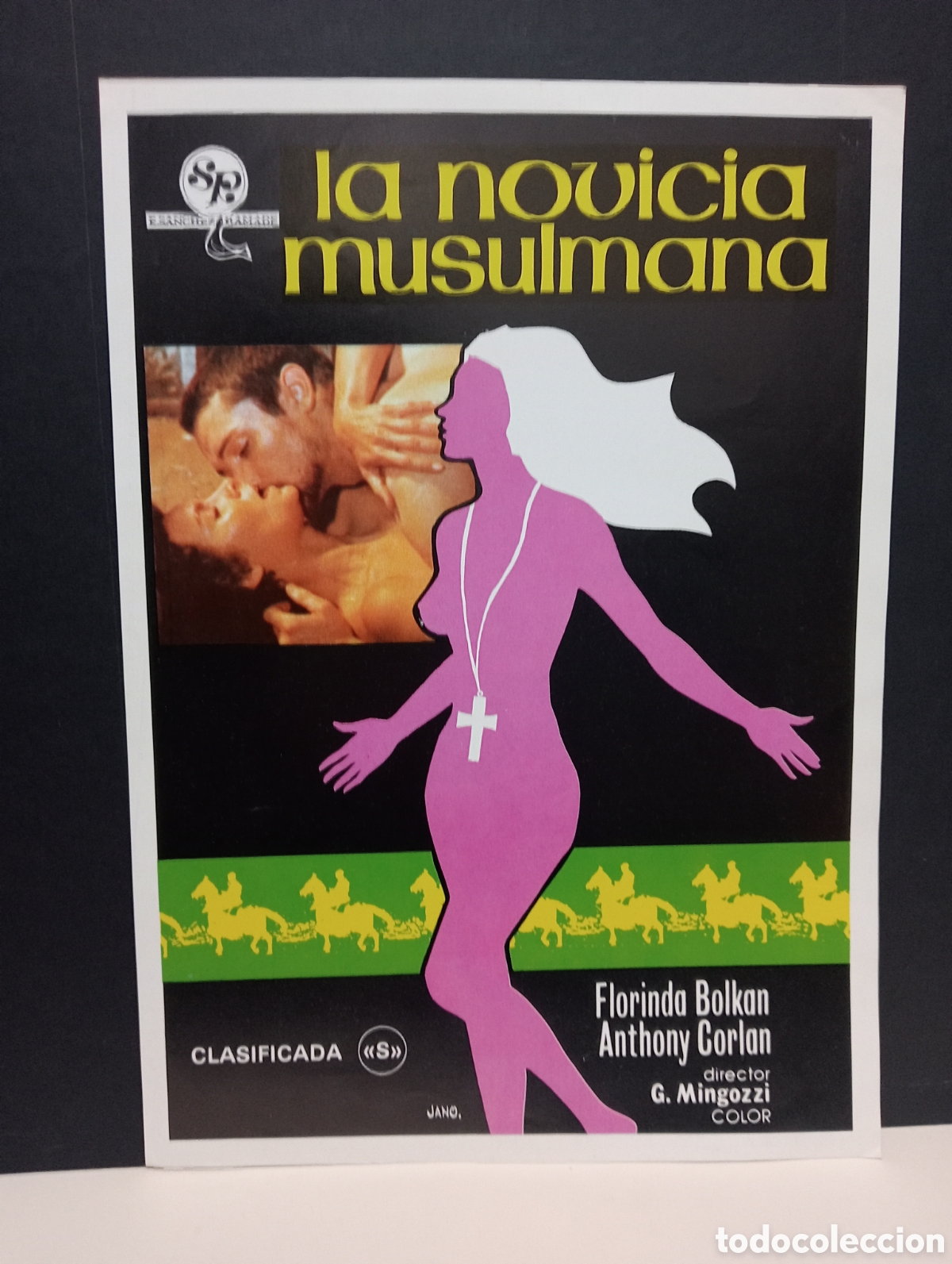 Cine: LA NOVICIA MUSULMANA. FLORINDA BOLKAN, ANTHONY CORLAN. MINGOZZI. GU&Iacute;A PUBLICITARIA ORIGINAL DE CINE