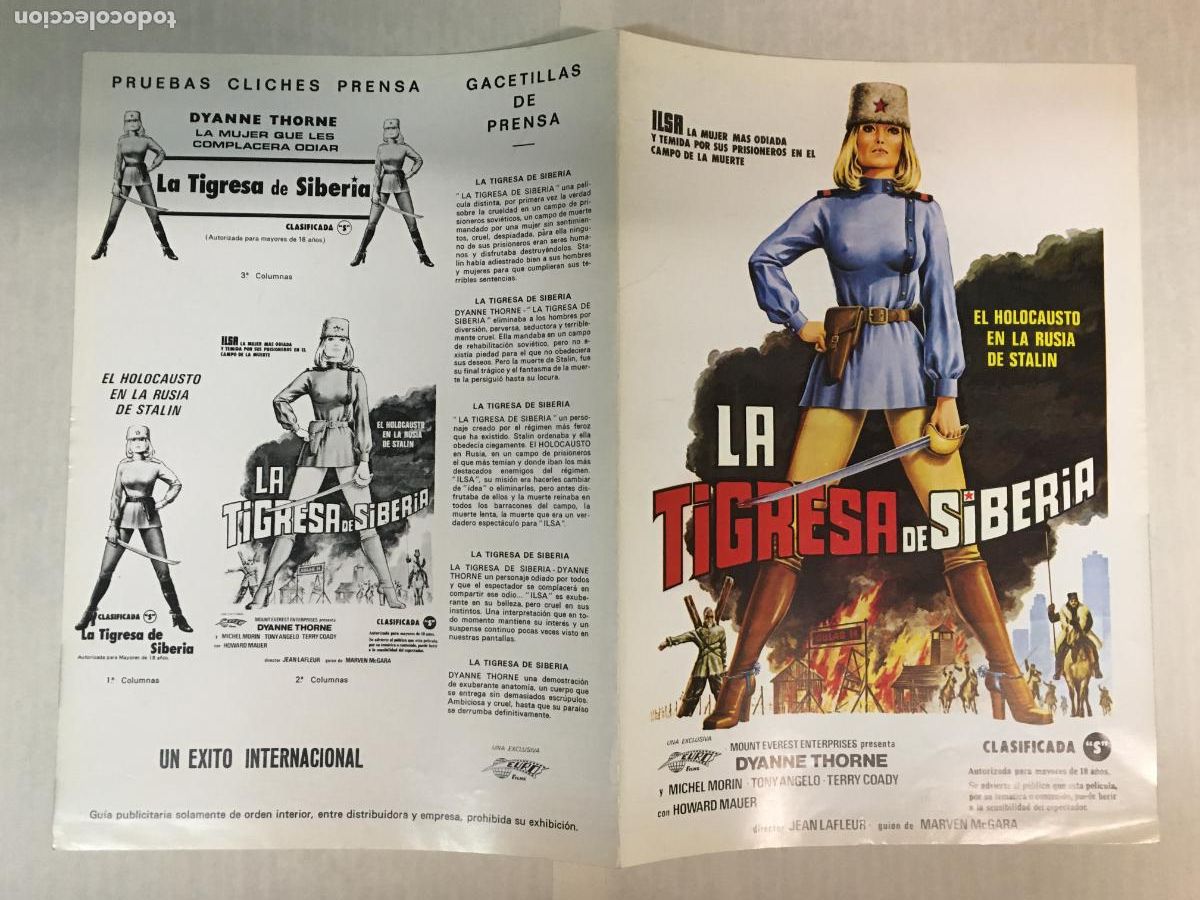 Cin&eacute;ma: AEQ79 LA TIGRESA DE SIBERIA ILSA DYANNE THORNE GUIA DOBLE EURO FILMS ORIGINAL ESTRENO