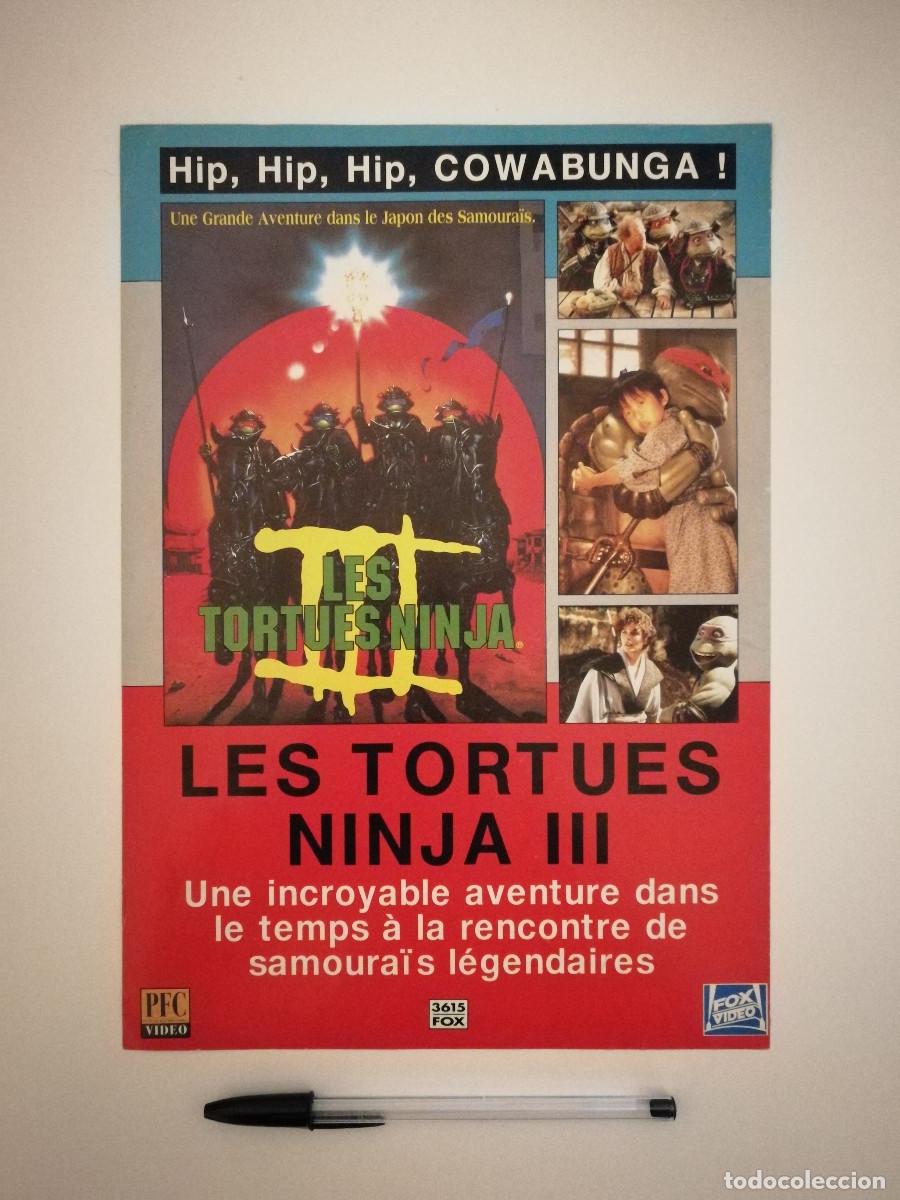 Cine: ANTIGUO ANUNCIO ACARTONADO -A4- TORTUGAS NINJA 3 - Las tortugas ninja III