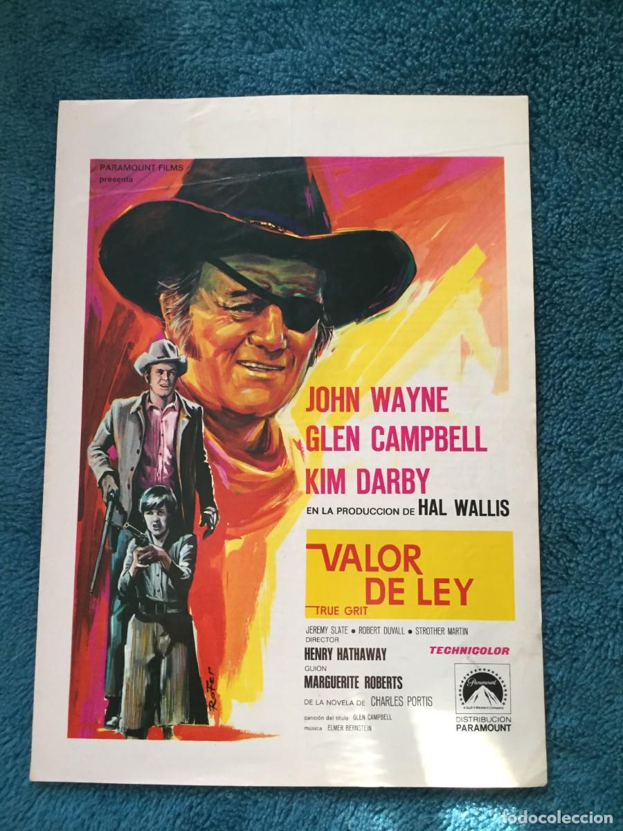 Cine: VALOR DE LEY --- GUIA ORIGINAL PARAMOUNT ESTRENO JOHN WAYNE
