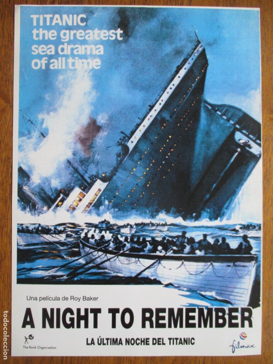 Cine: LA ULTIMA NOCHE DEL TITANIC. GUIA ORIGINAL RE-ESTRENO. PEDIDO MINIMO EN GUIAS 10 EUROS.