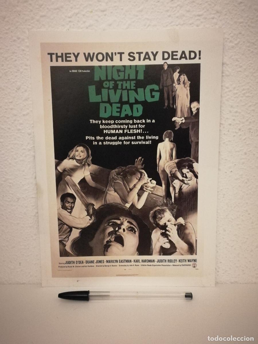Cine: LAMINA ACARTONADA -A4- LA NOCHE DE LOS MUERTOS VIVIENTES - GORE TERROR - GEORGE A ROMERO