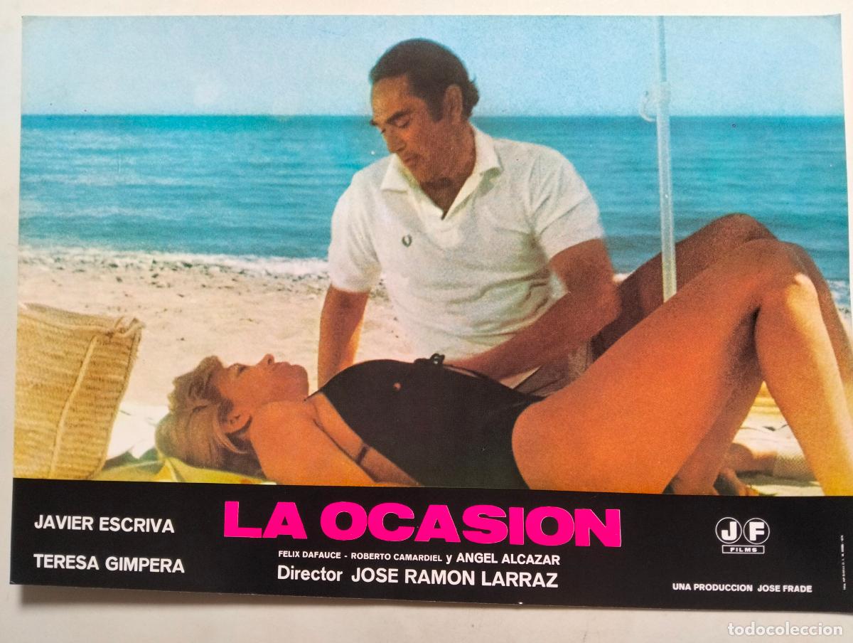 Cine: LAMINA PEL&Iacute;CULA LA OCASION, FILM JOSE FRADE, CON JAVIER ESCRIVA, MEDIDAS 34 X 24 CM