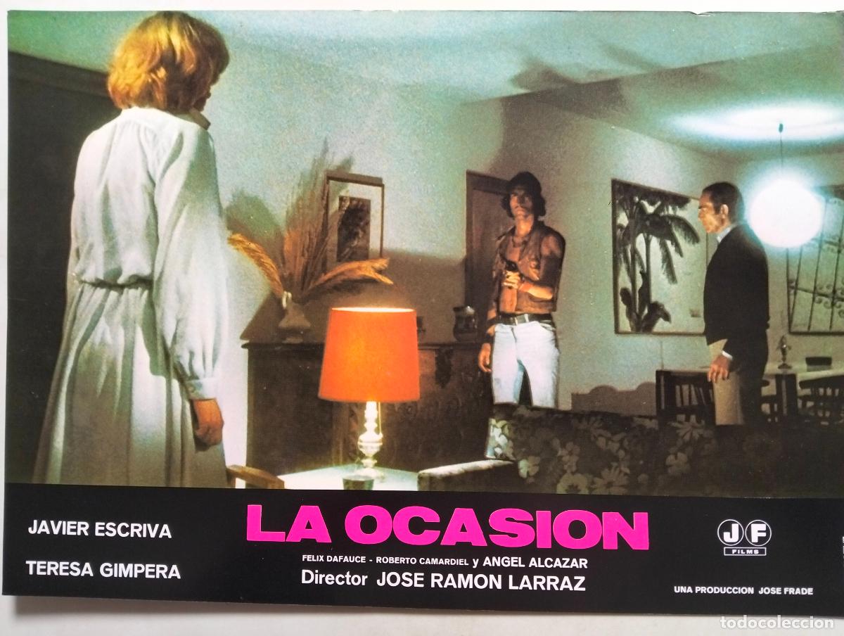 Cine: LAMINA PEL&Iacute;CULA LA OCASION, FILM JOSE FRADE, CON JAVIER ESCRIVA, MEDIDAS 34 X 24 CM