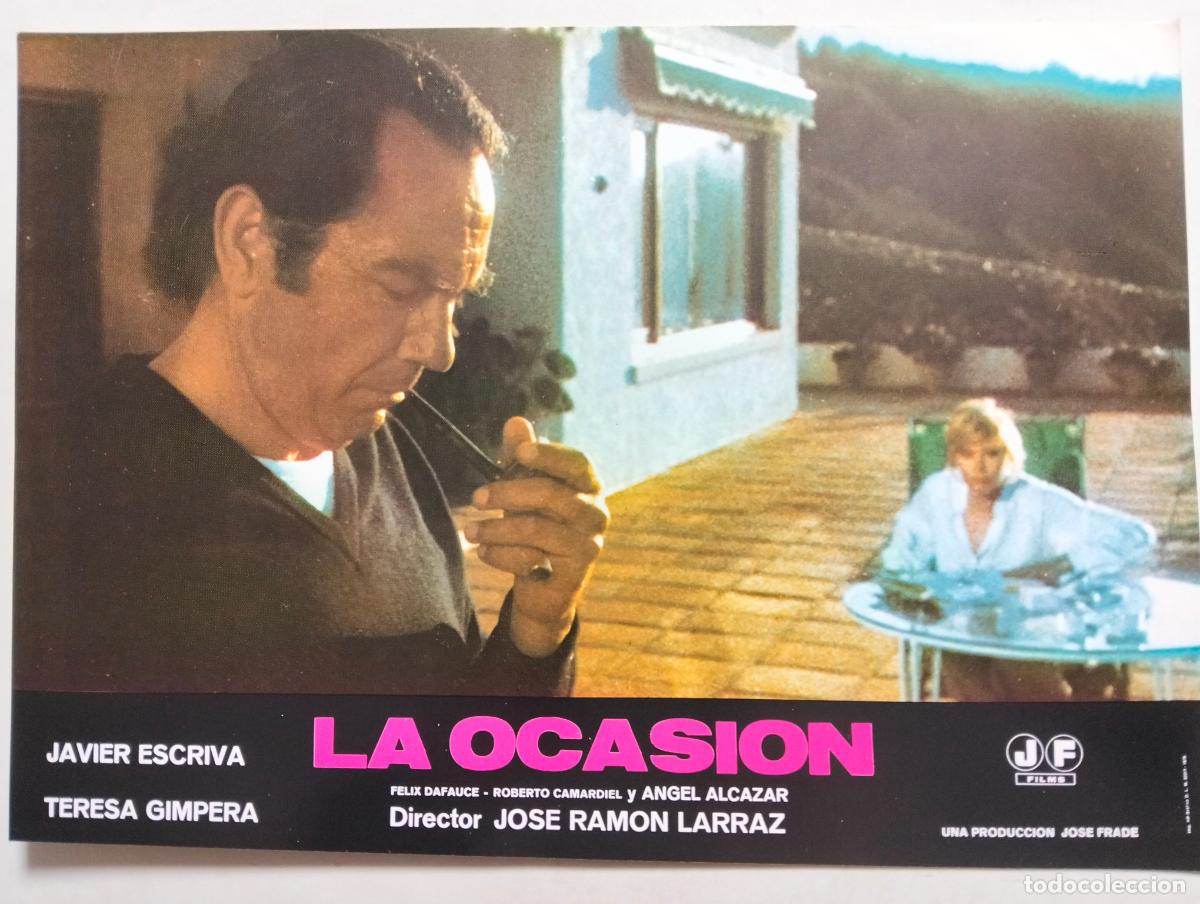 Cine: LAMINA PEL&Iacute;CULA LA OCASION, FILM JOSE FRADE, CON JAVIER ESCRIVA, MEDIDAS 34 X 24 CM