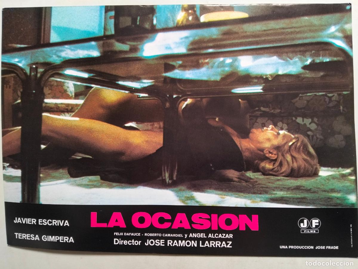 Cine: LAMINA PEL&Iacute;CULA LA OCASION, FILM JOSE FRADE, CON JAVIER ESCRIVA, MEDIDAS 34 X 24 CM
