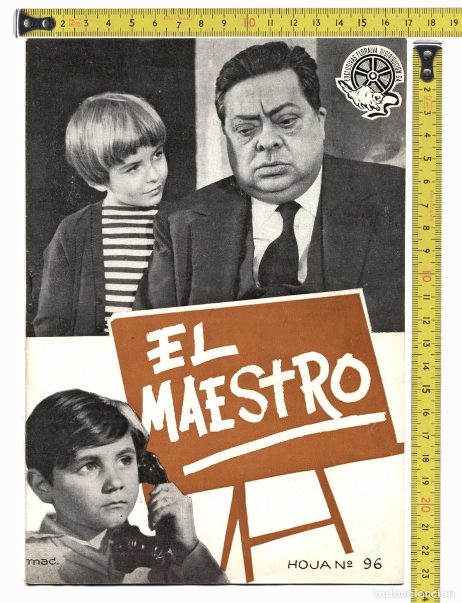 Cine: HOJA N&ordm; 96 EXCLUSIVAS FLORALVA GUIA ORIGINAL ESTRENO EL MAESTRO ALFREDO MAYO ALDO FABRIZI