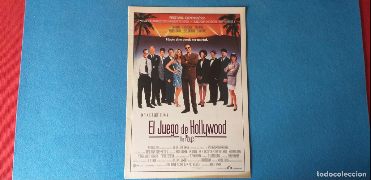 Cinema: GUIA 8 paginas. El juego de Hollywood. The player. Tim Robbins, Greta Scacchi, Whoopi Goldberg