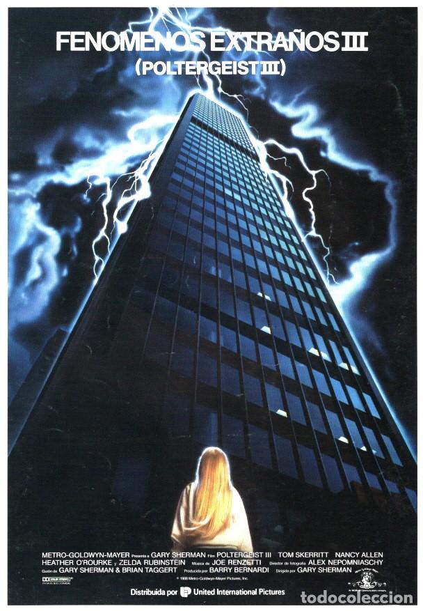 Cinema: FENOMENOS EXTRA&Ntilde;OS ( POLTERGEIST III ) GU&Iacute;A ORIGINAL CON FOTOS DE SU ESTRENO EN ESPA&Ntilde;A TERROR