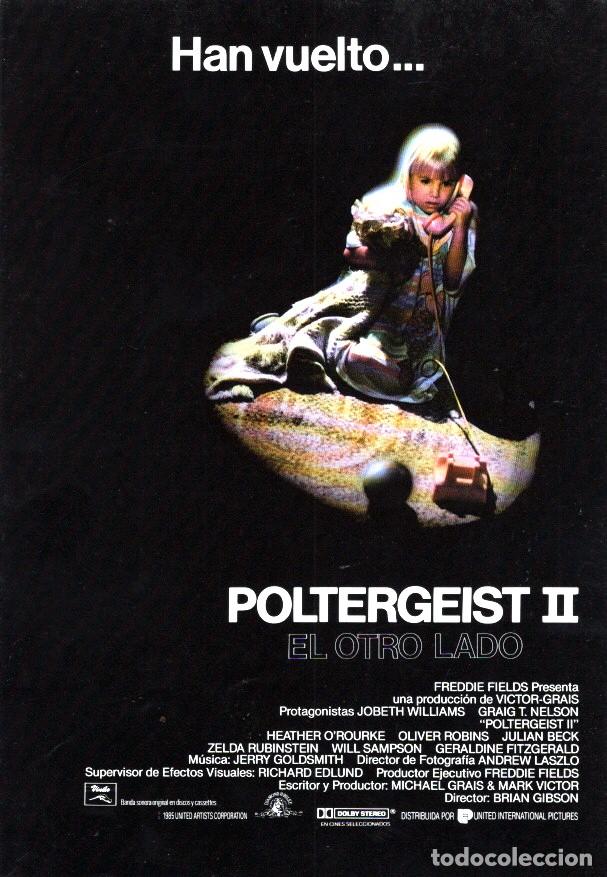 Cinema: POLTERGEIST EL OTRO LADO II G&Uacute;IA ORIGINAL DOBLE CON FOTOS DE SU ESTRENO EN ESPA&Ntilde;A TERROR