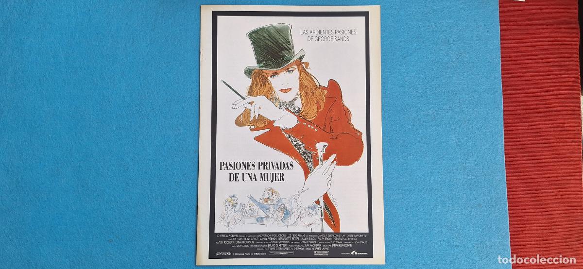 Cinema: GUIA PUBLICITARIA: PASIONES PRIVADAS DE UNA MUJER. 8 paginas. CON: JUDY DAVIS, HUGH GRANT