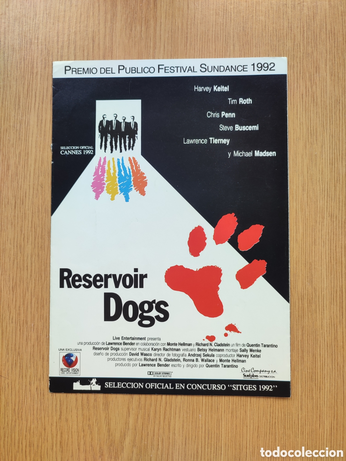 Cine: Reservoir Dogs. Guia publicitaria.