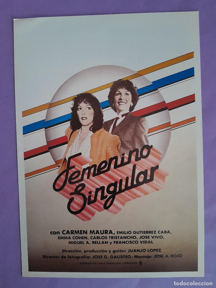 Cinema: GUIA PELICULA FEMENINO SINGULAR CARMEN MAURA G 269 BIS