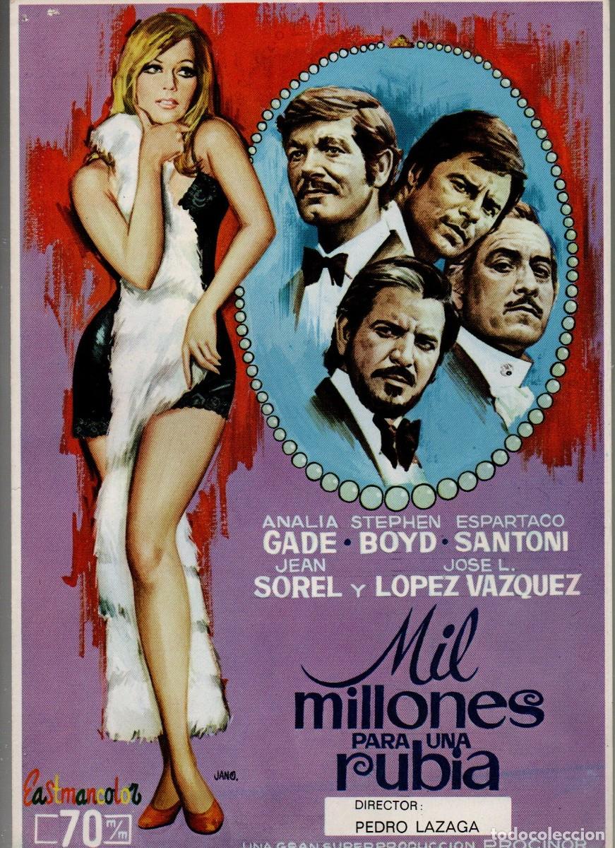 Cinema: GUIA DOBLE, MIL MILLONES PARA UNA RUBIA. ANALIA GADE, ESPARTACO SANTONI, LOPEZ VAZQUEZ..., JANO.