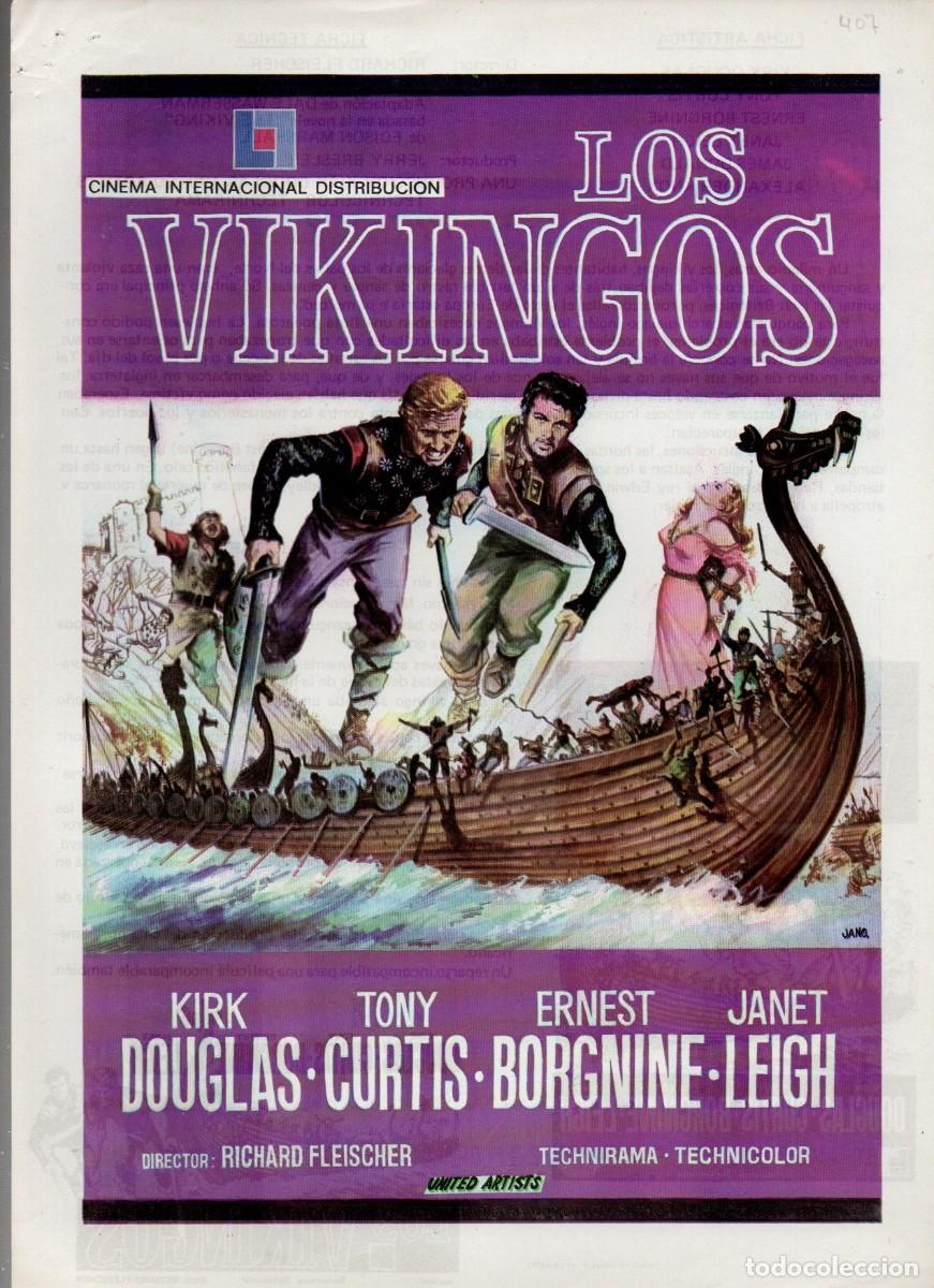 Cinema: GUIA SENCILLA, LOS VIKINGOS. KIRK DOUGLAS, TONY CURTIS, ERNEST BORGNINE, JANET LEIGH. JANO.