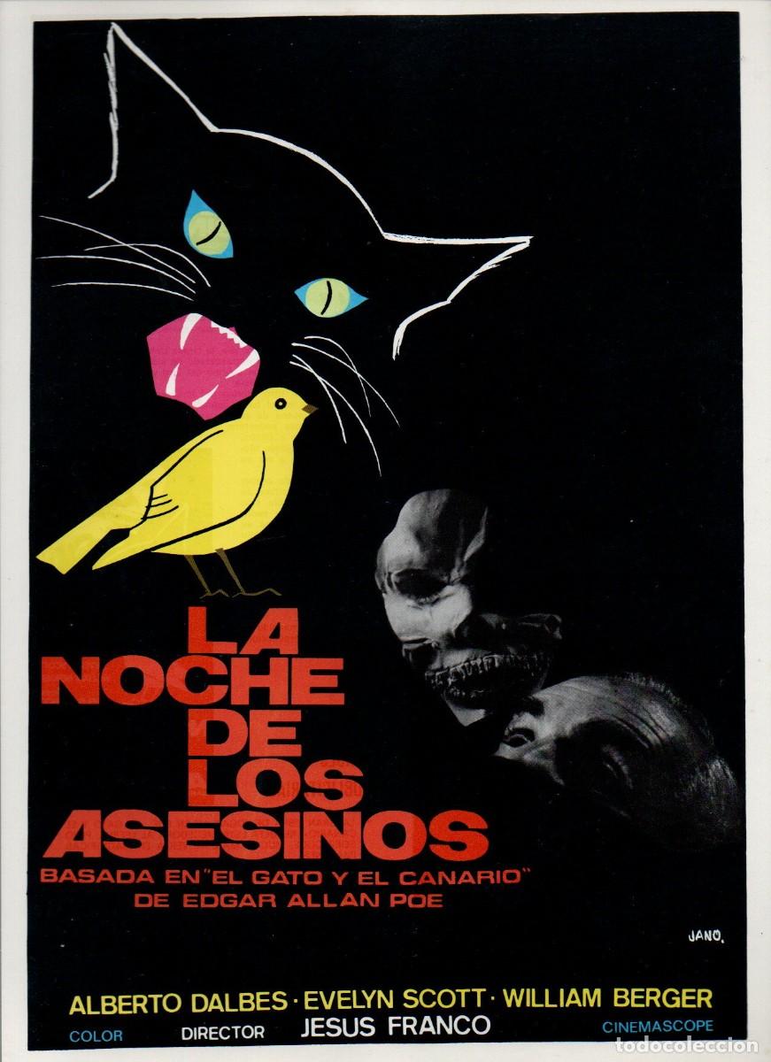 Cine: GUIA SENCILLA, LA NOCHE DE LOS ASESINOS. ALBERO DALBES, EVELYN SCOTT, WILLIAM BERGER. JANO