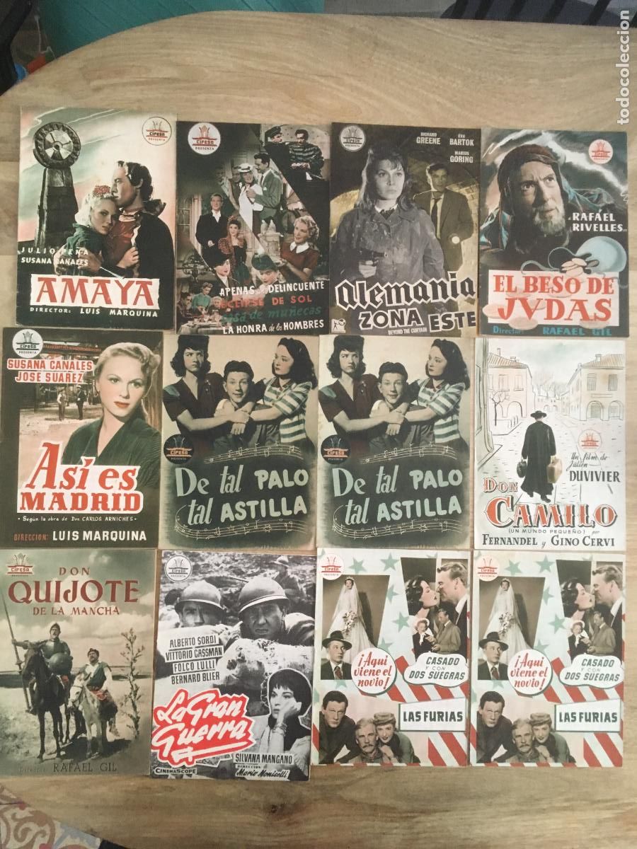 Cinema: lote 12 guias publicitarias originales CIFESA