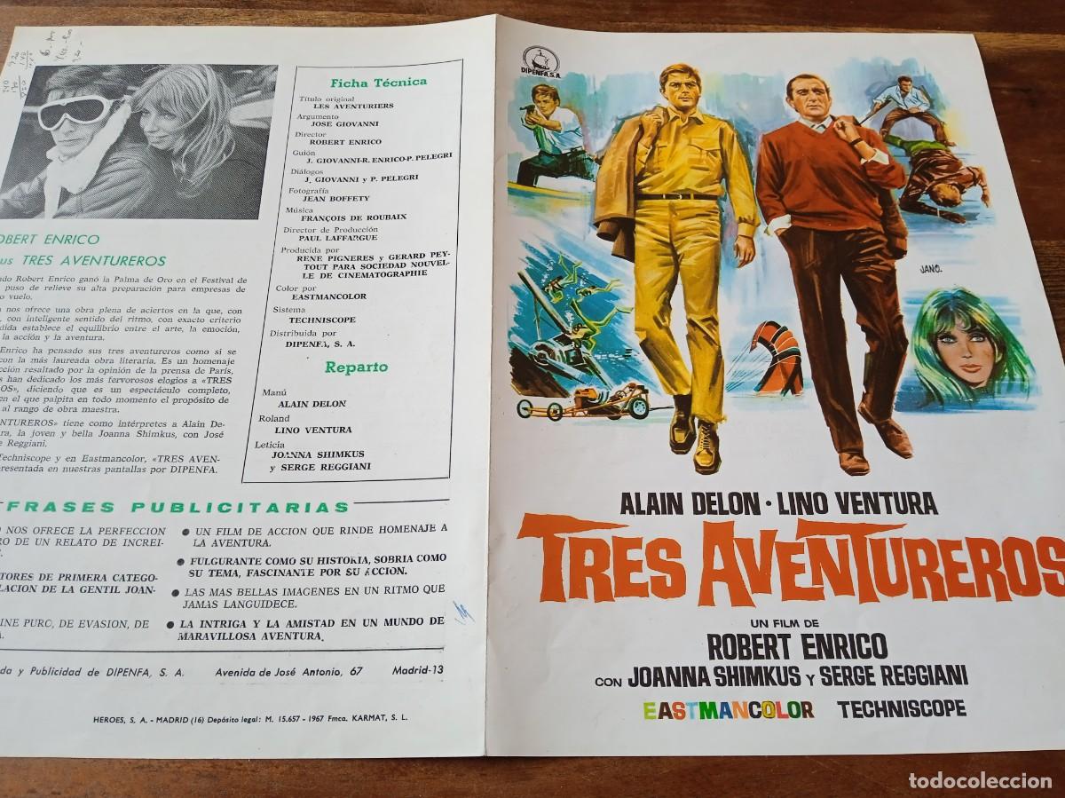 Cinema: Tres aventureros - Alain Delon, Lino Ventura, Joanna Shimkus - Guia original Dipenfa 1967 Jano