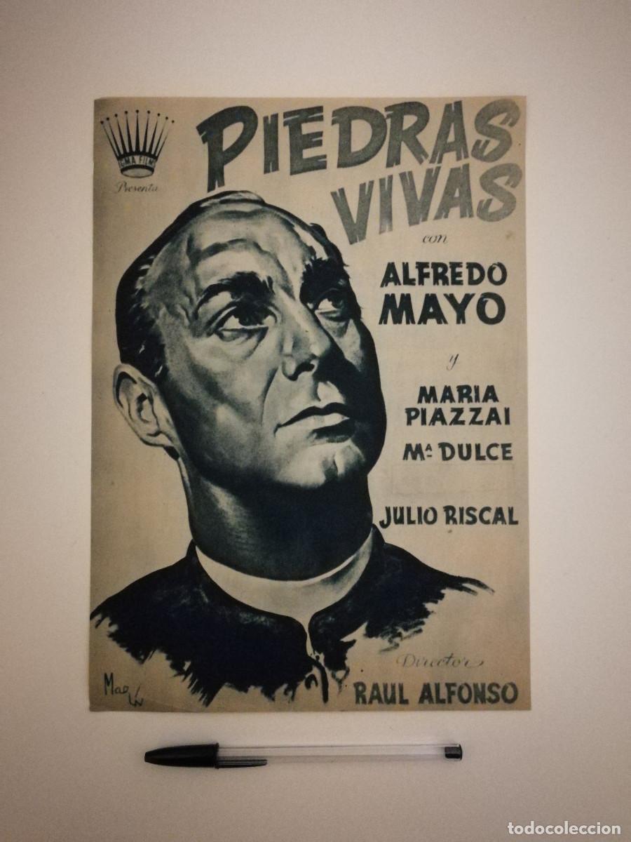 Kino: ANTIGUA HOJA PUBLICITARIA -A4- PIEDRAS VIVAS - ALFREDO MAYO - CINE ESPA&Ntilde;OL