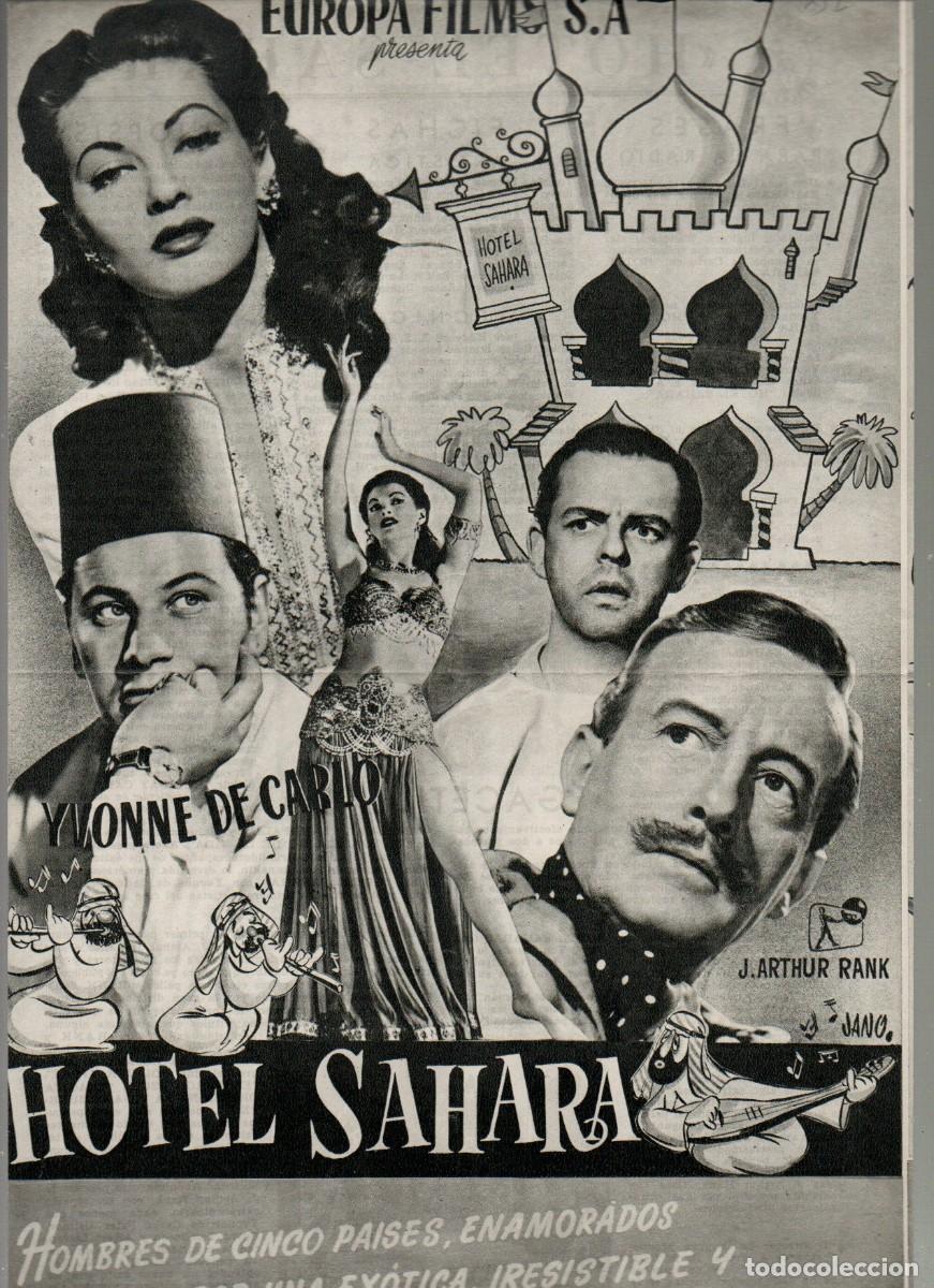 Cinema: GUIA SENCILLA, HOTEL SAHARA. YVONNE DE CARLO, PETER USTINOV, J. ARTHUR RANK. EUROPA FILMS. JANO.
