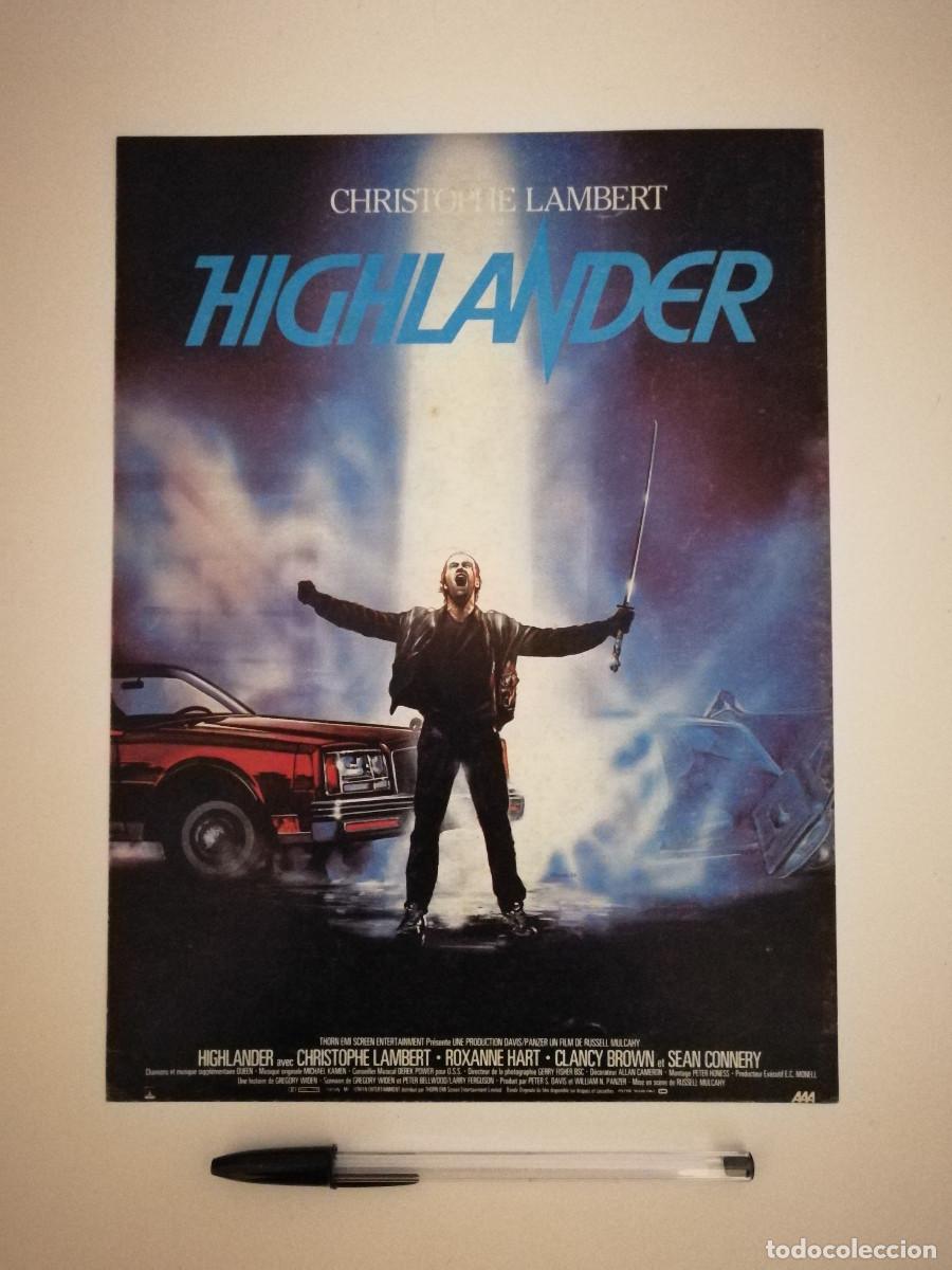 Cine: ANTIGUO ANUNCIO ACARTONADO -A4- LOS INMORTALES-CHRISTOPHER LAMBERT - CIENCIA FICCION - SEAN CONNERY