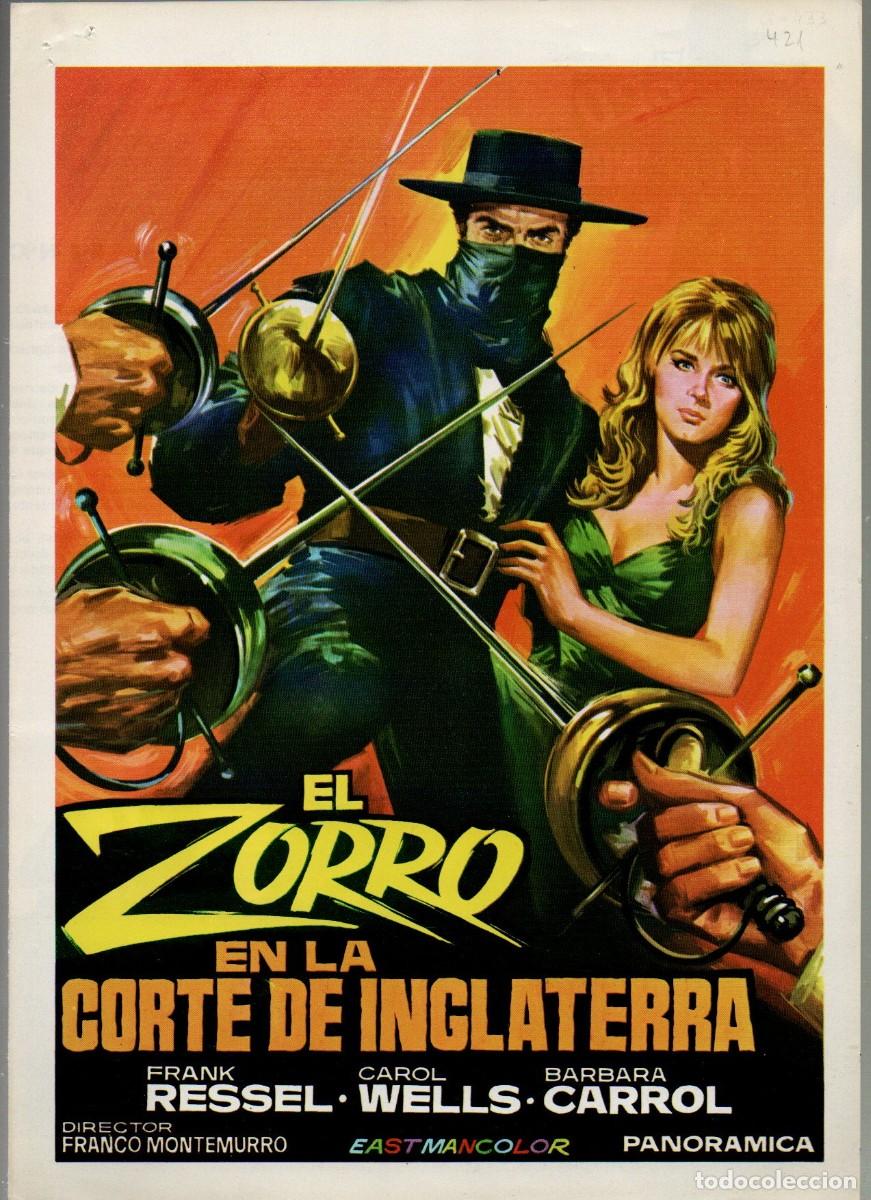 Cinema: GUIA DOBLE, EL ZORRO EN LA CORTE DE INGLATERRA. FRANK RESSEL, CAROL WELLS, BARBARA CARROL. 1970
