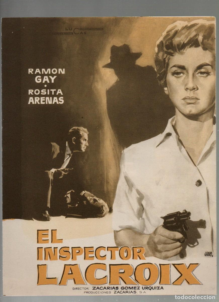 Cinema: GUIA DOBLE, EL INSPECTOR LACROIX. RAMON GAY, ROSITA ARENAS, PROD. ZACARIAS. JANO