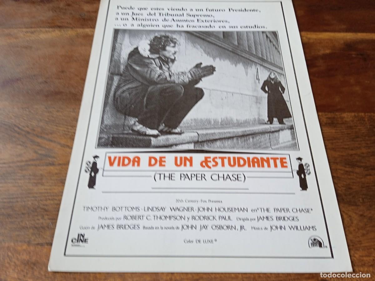 Cine: Vida de un estudiante - Timothy Bottoms, Lindsay Wagner, John Houseman - Guia original Incine 1974