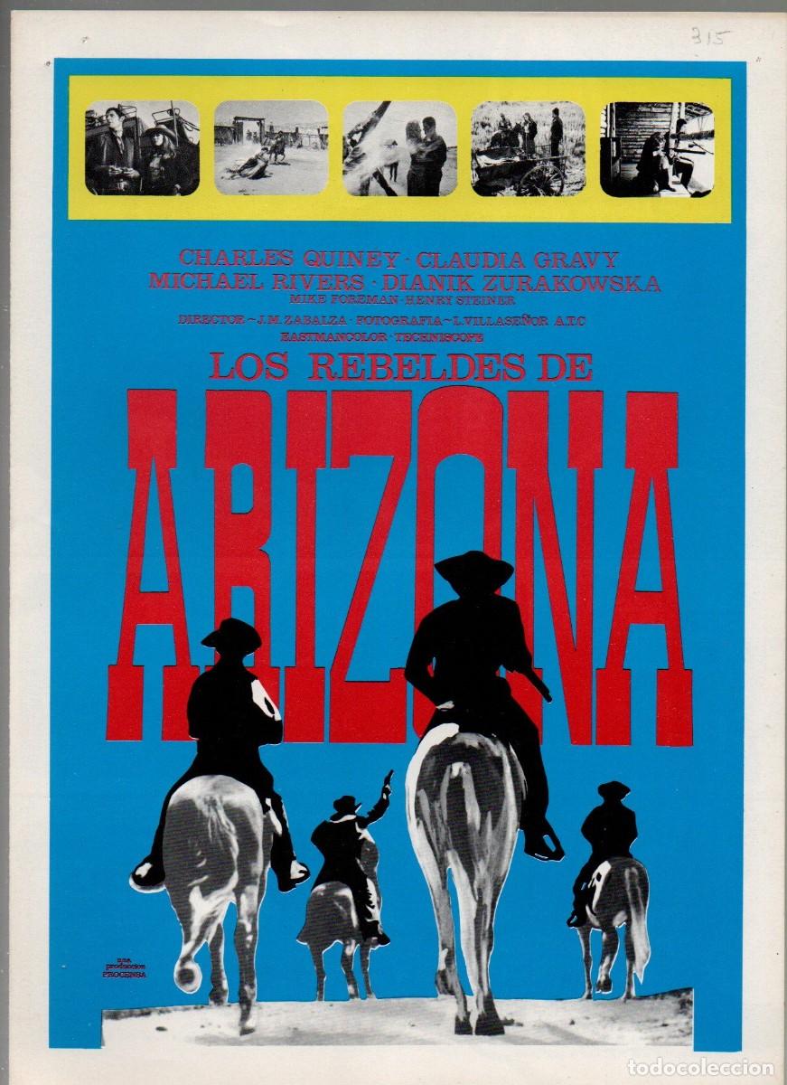 Cinema: GUIA DOBLE, LOS REBELDES DE ARIZONA. CHARLES QUINEY, CLAUDIA GRAVY, MICHAEL RIVERS... JANO 1972