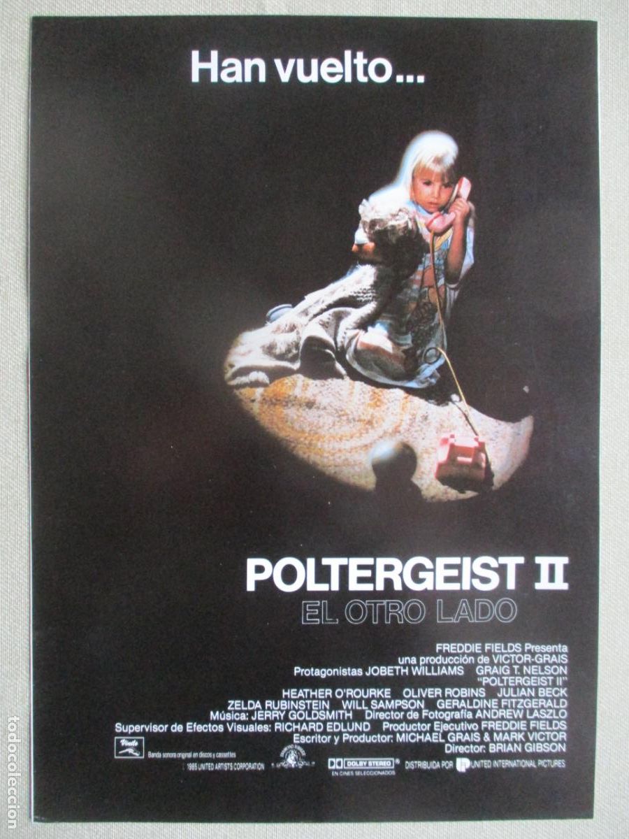 Cine: POLTERGEIST II. GUIA ORIGINAL ESTRENO. PEDIDO MINIMO EN GUIAS 10 EUROS.
