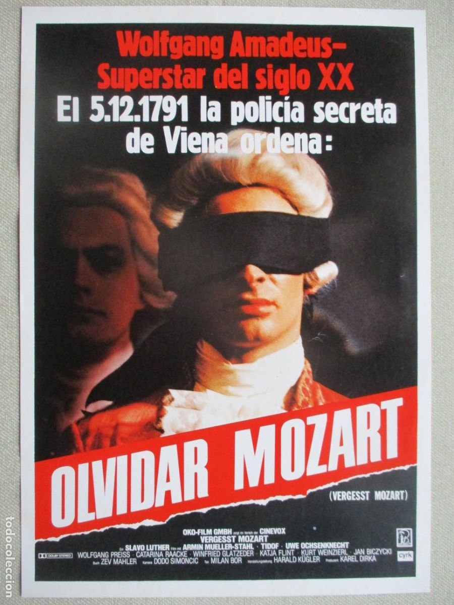 Cine: OLVIDAR MOZART. GUIA ORIGINAL ESTRENO. PEDIDO MINIMO EN GUIAS 10 EUROS.