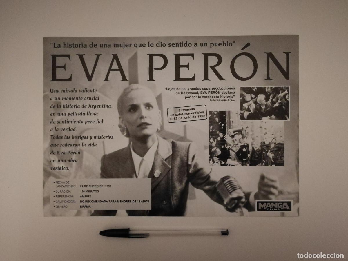 Cine: GUIA DE VIDEOCLUB ORIGINAL -A4- EVA PERON - Juan Carlos Desanzo - Esther Goris