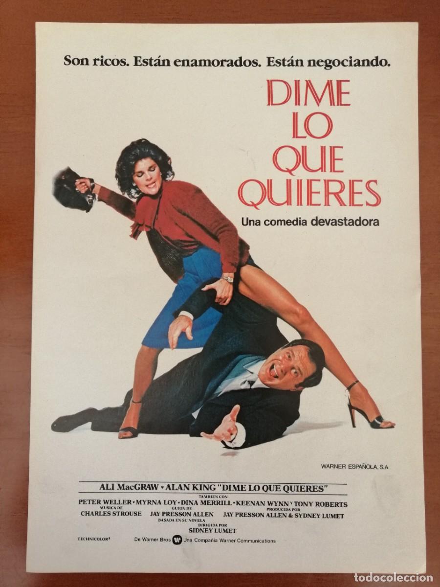Cine: G2349 DIME LO QUE QUIERES-SENCILLO