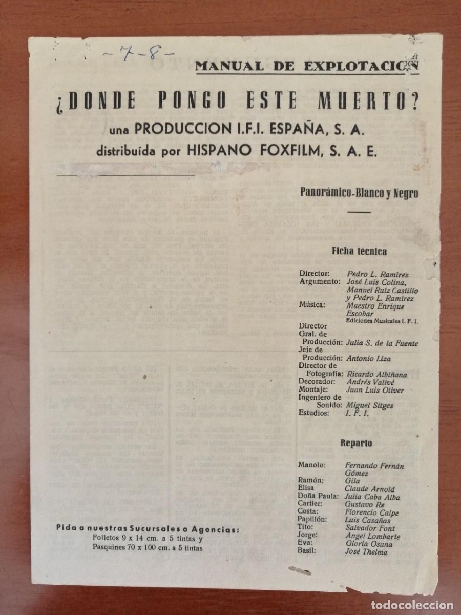 Cinema: G2435 DONDE PONGO ESTE MUERTO-DOBLE