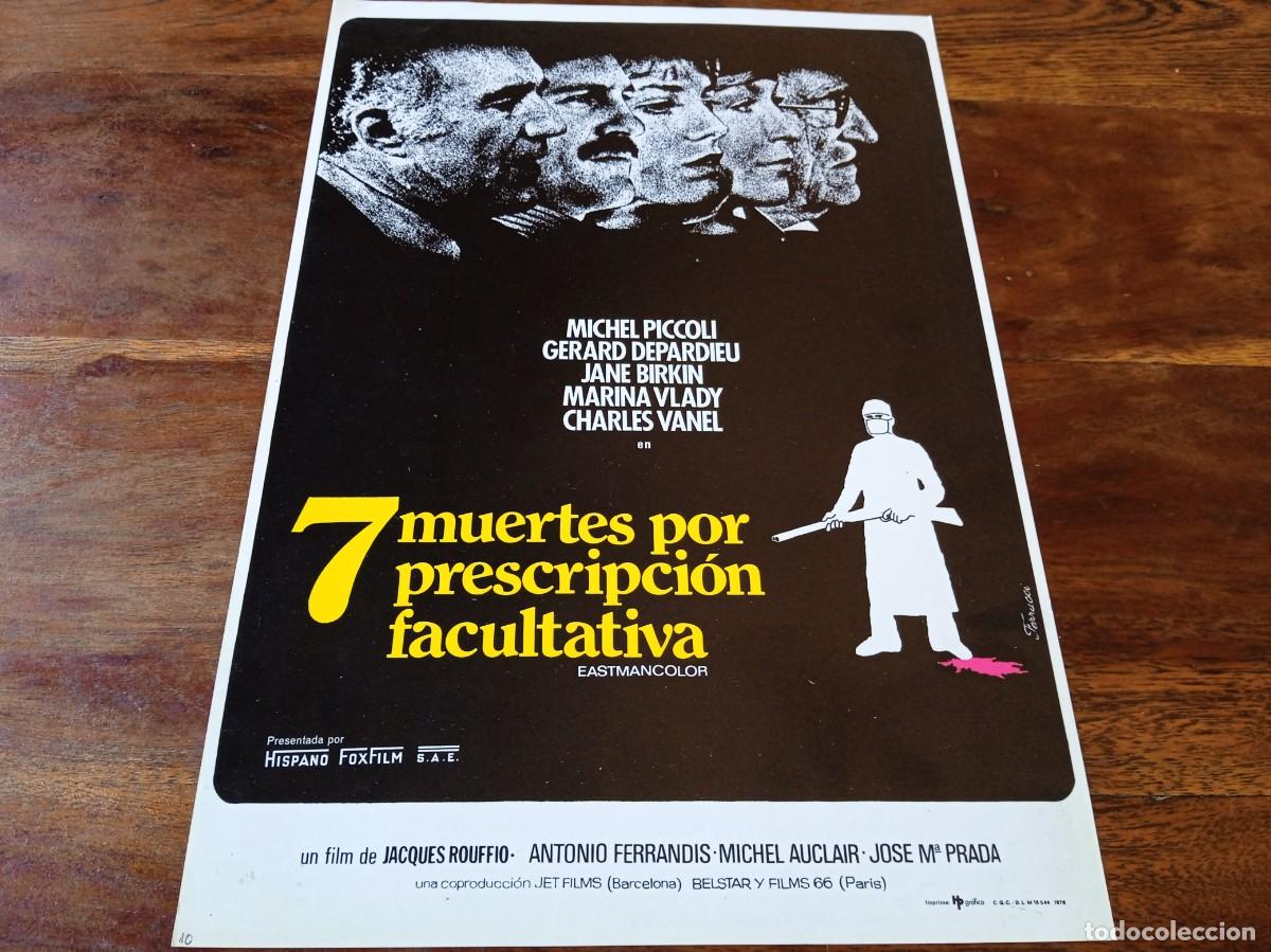Cine: 7 Muertes por prescripcion facultativa - M. Piccoli, G. Depardieu,J. Birkin - Guia original Fox 1976